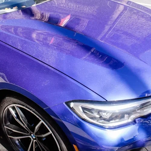 A purple car with PPF